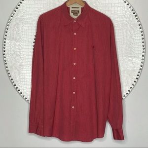 NWOT MICHAEL KORS MENS HIDDEN BUTTONDOWN RED XXL